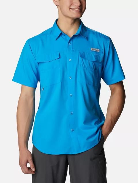 Men's PFG Blood and Guts™ IV Woven Short Sleeve Shirt Compass Blue