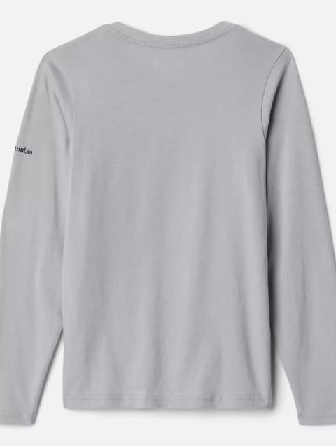 Boys' Dobson Pass™ Long Sleeve Graphic T-Shirt Columbia Grey Bearly Checked