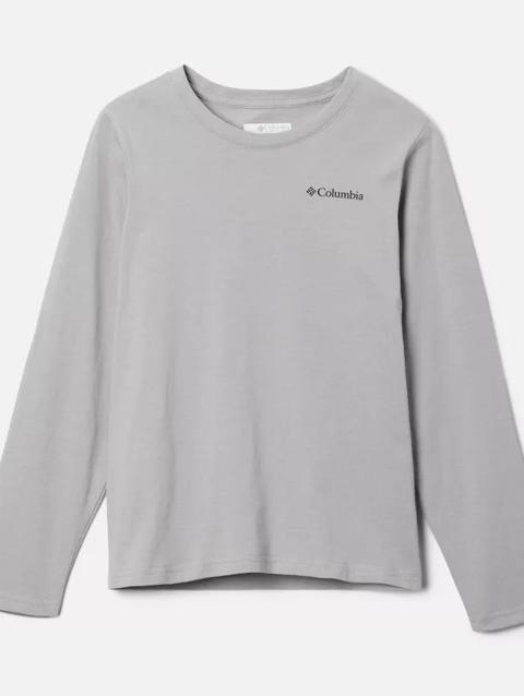 Boys' Dobson Pass™ Long Sleeve Graphic T-Shirt Columbia Grey, Outdoor Fun Icons