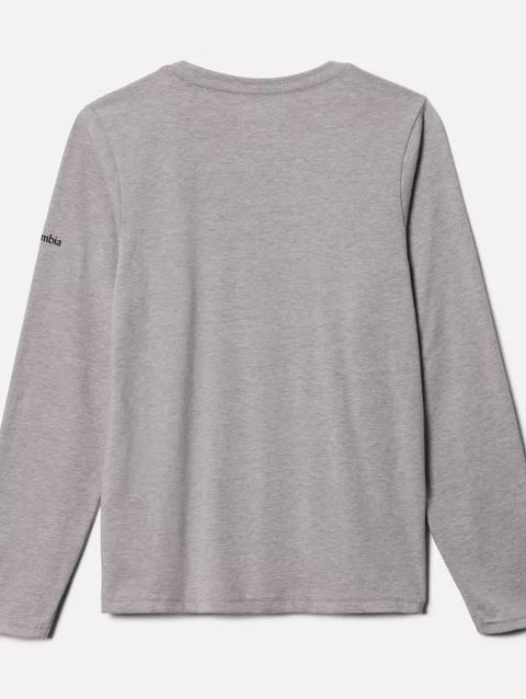 Boys' Dobson Pass™ Long Sleeve Graphic T-Shirt Columbia Grey Heather, Bearly Hidden