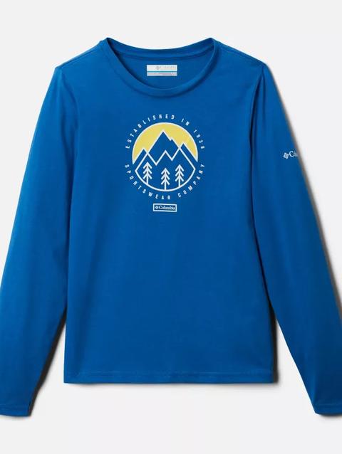 Boys' Dobson Pass™ Long Sleeve Graphic T-Shirt Bright Indigo, Outdoor Park