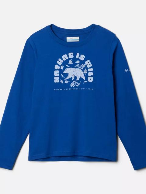 Boys' Dobson Pass™ Long Sleeve Graphic T-Shirt Mountain Blue, Fun Forager