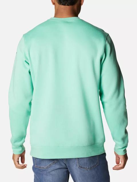 Men's Columbia Trek™ Crew Sweatshirt Kelp Heather, Arched Brand Logo