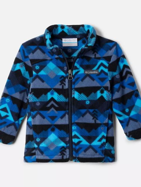 Boys' Infant Castle Dale™ Printed Full Zip Fleece Collegiate Navy Checkpoint