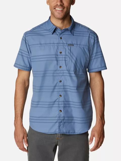 Men's Homecrest™ Short Sleeve Shirt Bluestone Surf Stripe