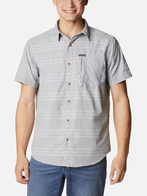 Men's Homecrest™ Short Sleeve Shirt Colm Grey, City Grey Surf Stripe