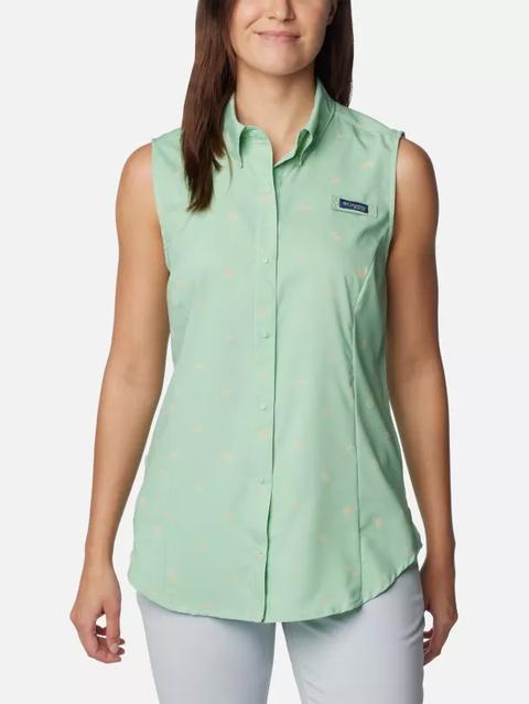 Women’s PFG Super Tamiami™ Sleeveless Shirt New Mint Happy Tides