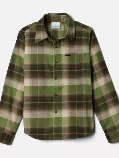 Boys' Cornell Woods™ Flannel Long Sleeve Shirt Stone Green Multi Tartan