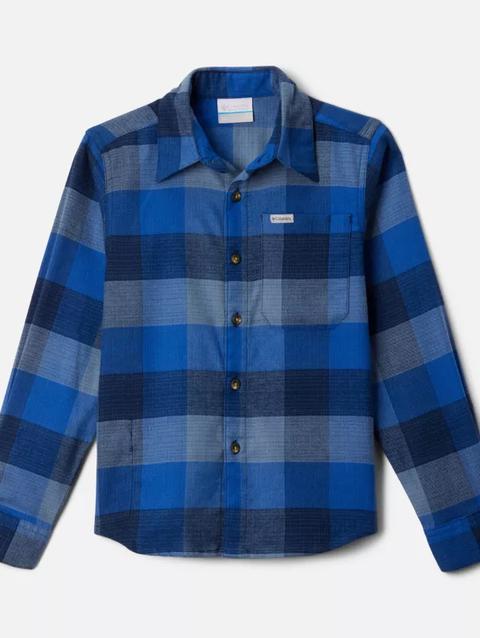 Boys' Cornell Woods™ Flannel Long Sleeve Shirt Collegiate Navy Ombre Buffalo