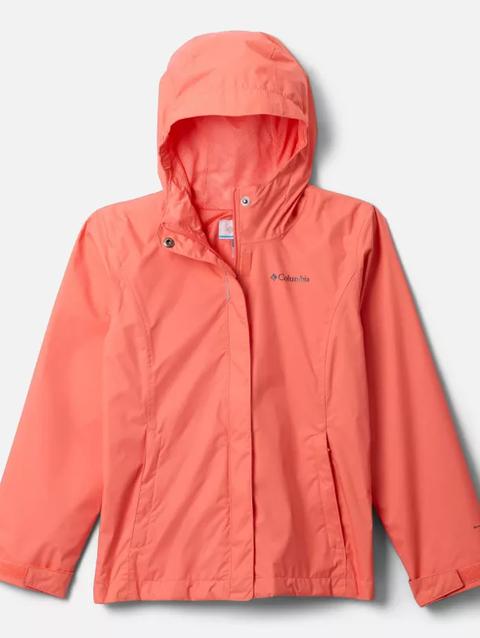 Girls' Arcadia™ Rain Jacket Hot Coral