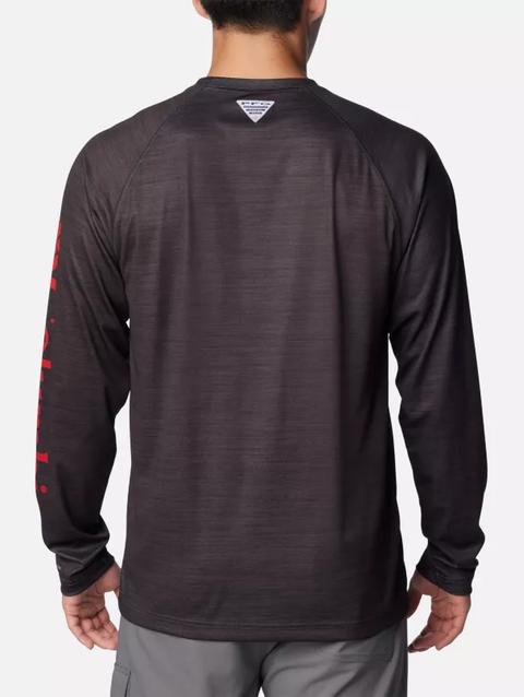 Men's Collegiate PFG Terminal Tackle™ Heather Long Sleeve Shirt - Georgia UGA - Shark Heather